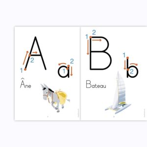 Frise abécédaire Écriture bâton avec fléchage